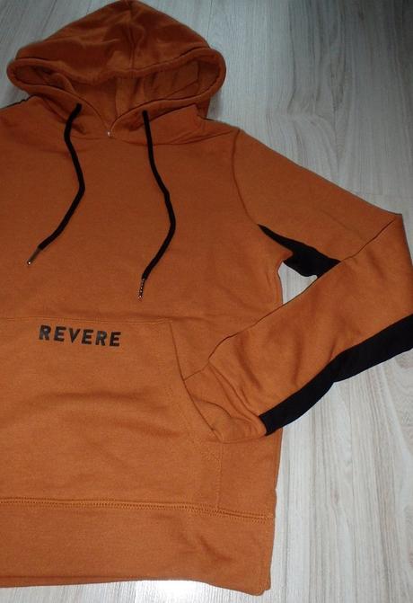 Oranžová mikina s kapucňou, v. m/l, l