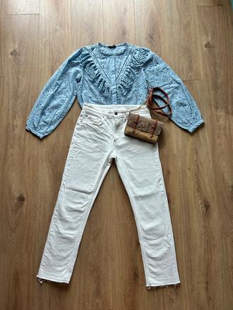 Biele riflové nohavice zara, zara,s