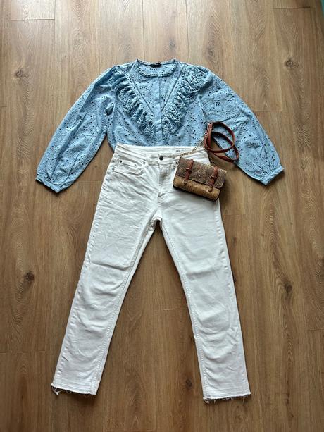 Biele riflové nohavice zara, zara,s