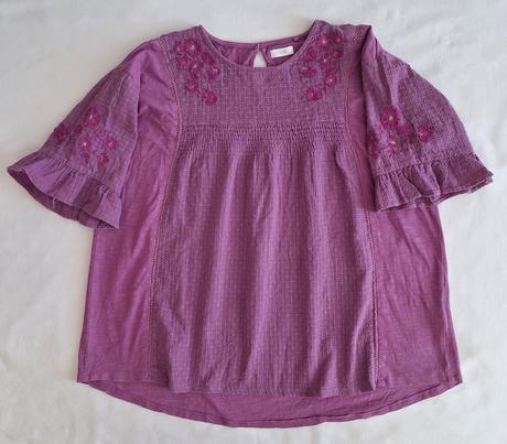 Blúzka fialová s vyšívanými kvietkami, next,152