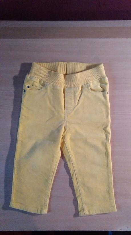 Menčestrové nohavice vo výraznej žltej farbe, h&m,80