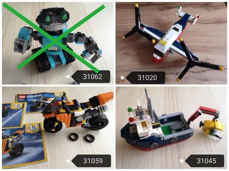 Lego creator 3v1 31020, 31045, 31059, 31062,