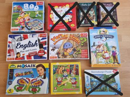 Detské spoločenské hry a puzzle,