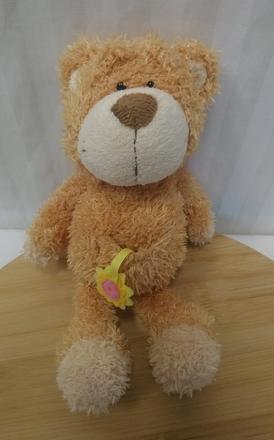 Plyšový hnedý medveď vrecko na kvetinku, nici 23cm, 