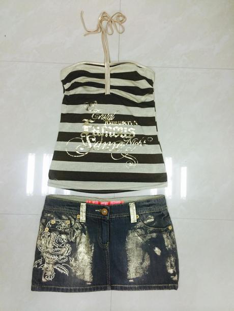 River island zlatá riflová minisukna, river island,s