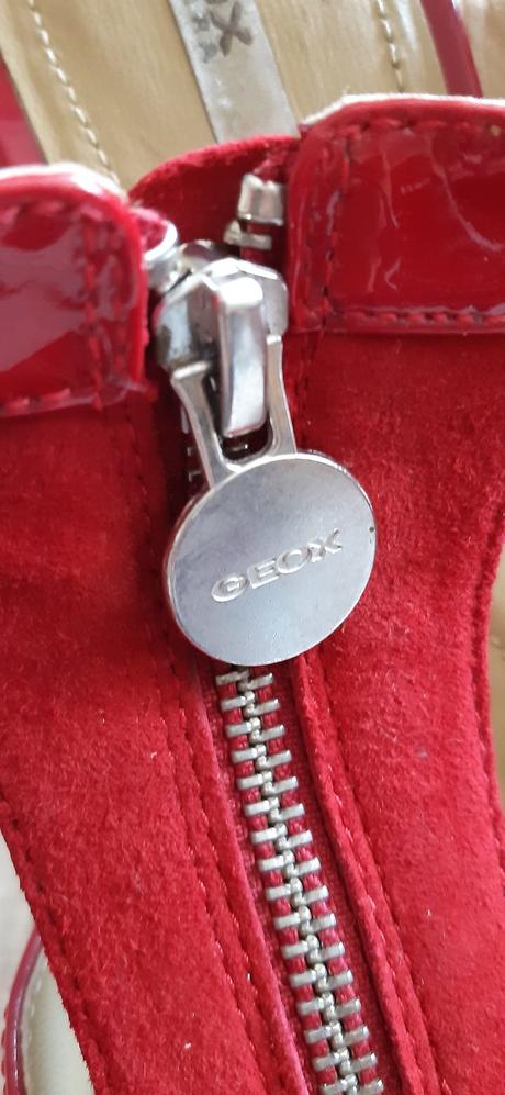 Červene kožené sandále geox veľ .37/38, geox,37