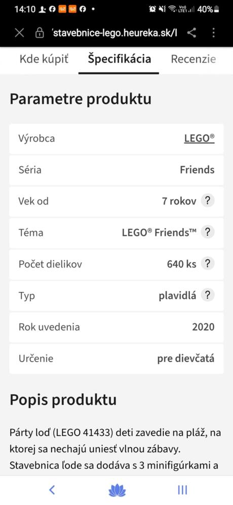 Lego friends - párty loď, 