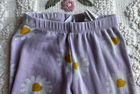 Fialová bavlnená súprava s margarétkami, zara, 104, zara,104