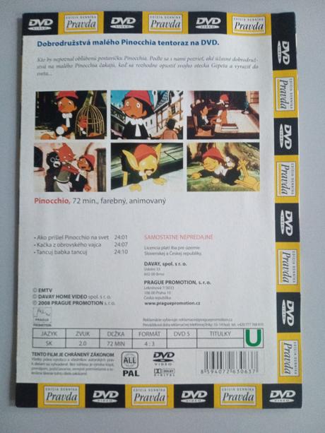 Pinocchio dvd, 