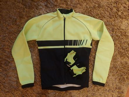 Cyklistická bunda + gratis cyklistické rukavice, decathlon,152