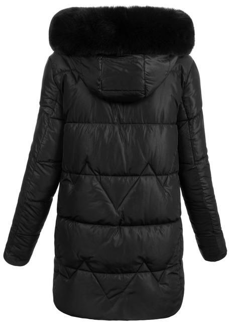 Dámska zimná bunda amira s kožušinou  čierna, 4xl - xxxl