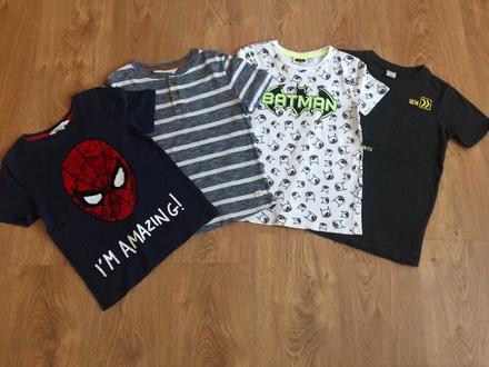 4 tričká, veľ. 122/128, top stav, cena spolu, h&m,122