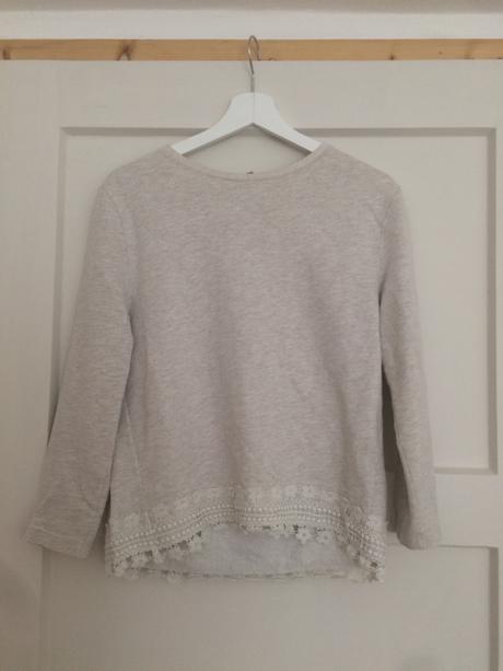 Tricinko s dlhym rukavom a cipkou, zara,164