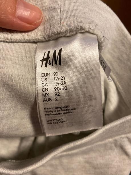 Tepláky, h&m,92