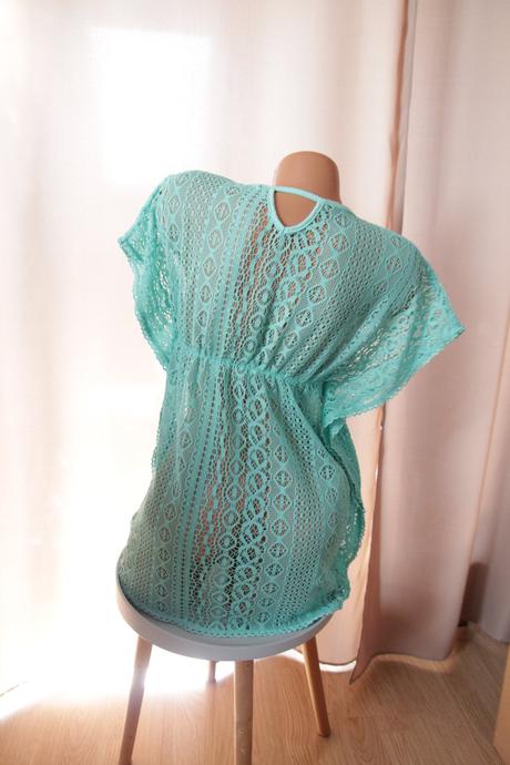 Tyrkysová čipkovaná tunika xs/s, xs