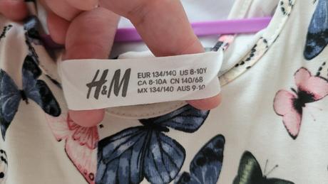 Šaty s motylikmi, h&m,134