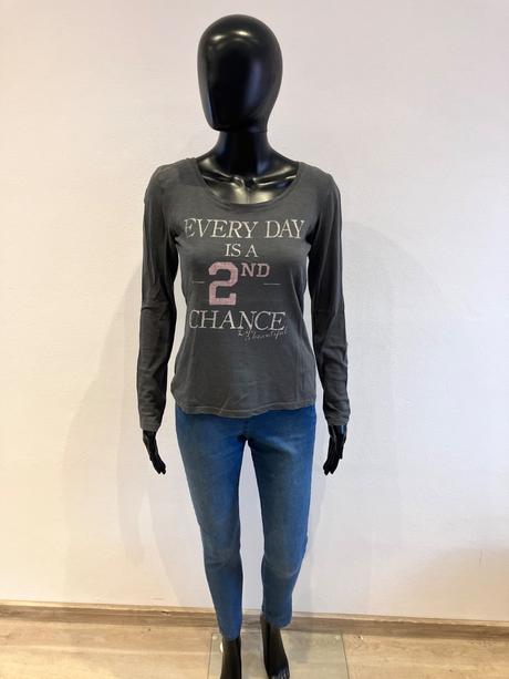 Sivé melírované tričko s nápisom (xs), colours of the world,xs