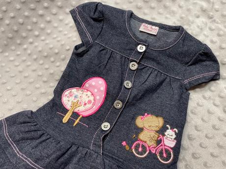 Euro baby šaty riflove s volánmi 6-9m 74, 74
