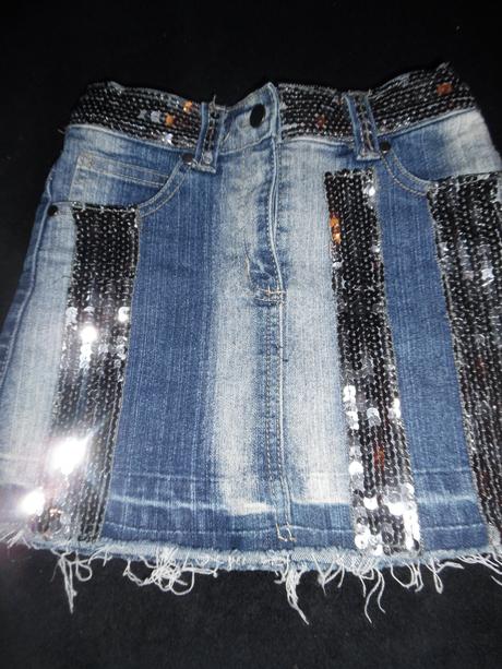 Riflová sukňa s glitríkmi, cq,122