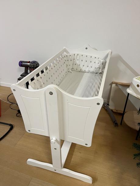 Drevená kolíska s kolieskami, šírka (cm): 40,dĺžka (cm): 90