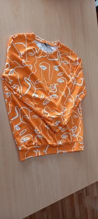 Oranžová tenká mikina, s