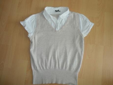 Kremove tricko - so vsitou kosielkou, 38