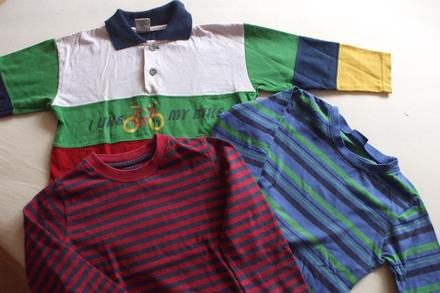 Bordové-sivé páskaté tričko, mothercare,104