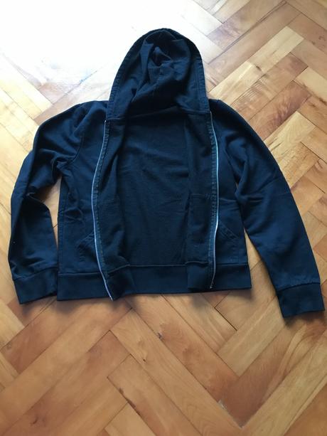 Čierny sveter s kapucňou na zips, new yorker,l
