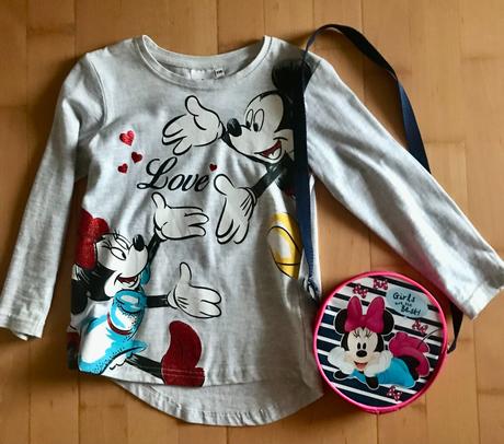Minie tričko s dlhým rukávom  116 kabelka, disney,116
