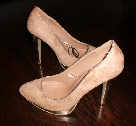 Skvelé zlato-béžové lodičky - aj na ples, 38
