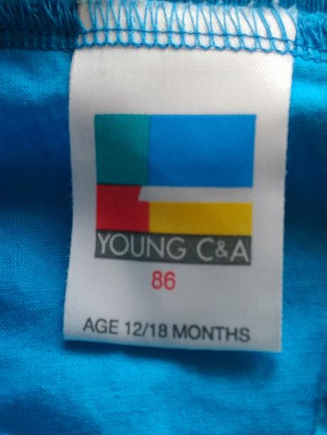Chlapčenské modré tričko, young c&a, c&a,86