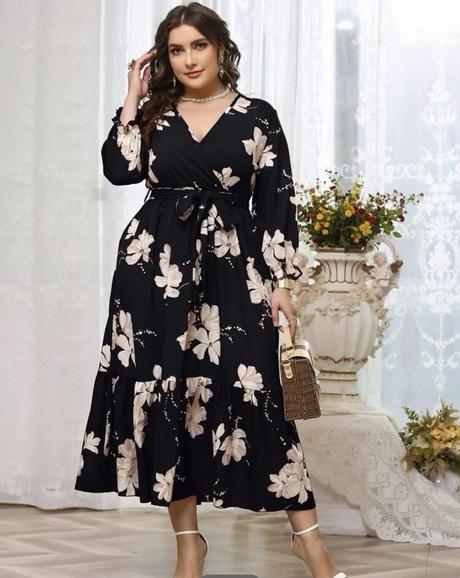 Šaty dlhé s kvetmi, 42 / 44 / xl