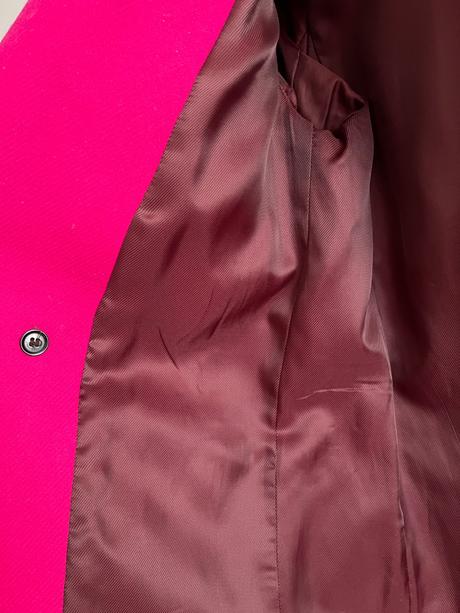 Elegantný fuchsiový kabát promod 75 percent vlna, promod,m