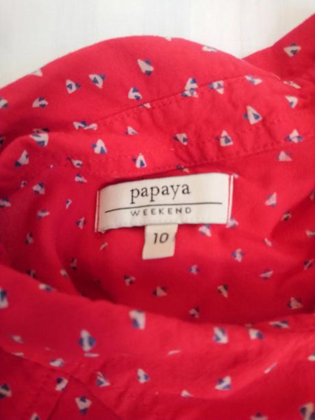 Dámska červená blúzka so vzorom, papaya, papaya,s