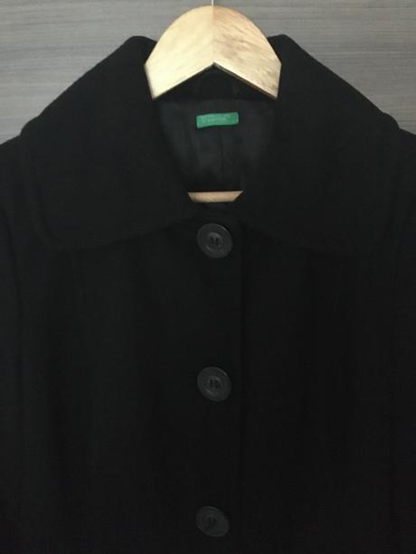 Čierny kabát benetton, benetton,38