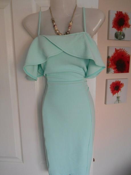 Nadherne mentolove saty, velkost 38, 38