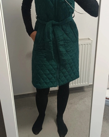 Dlhšia zelená jarná vesta, xs