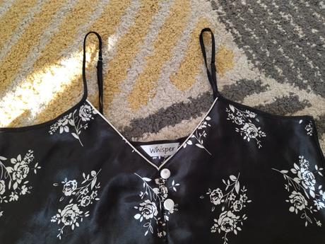 Saténové kvetinkové tielko s/m, s