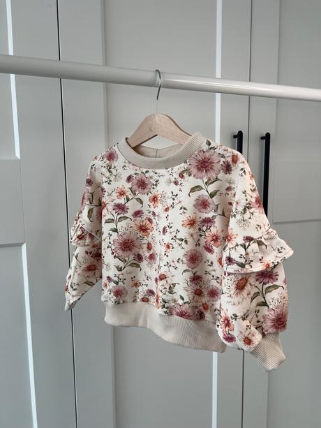 Dievčenská mikina s kvietkami a volánikmi, lindex,86