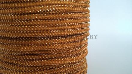 Šnúrka s lurexom 2 mm - škoricovo zlatá tmavšia,