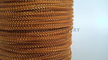 Šnúrka s lurexom 2 mm - škoricovo zlatá tmavšia, 