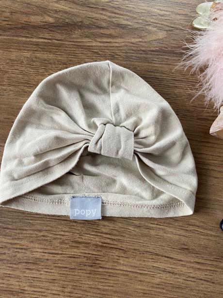 Čiapka turban popy už len béžová, 80