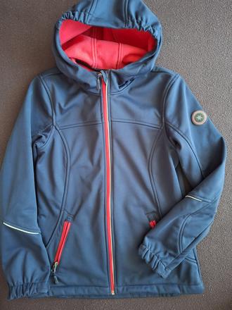 Dievčenská softshellová tmavomodrá bunda., 164