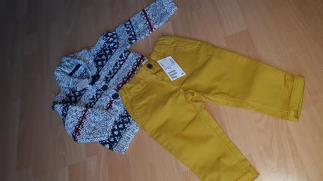 Nohavice,sveter nove, h&m,80