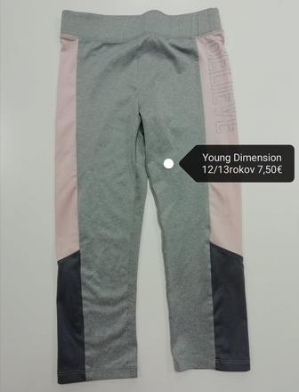 Športové drifit legíny 3/4-ťové, young dimension,158