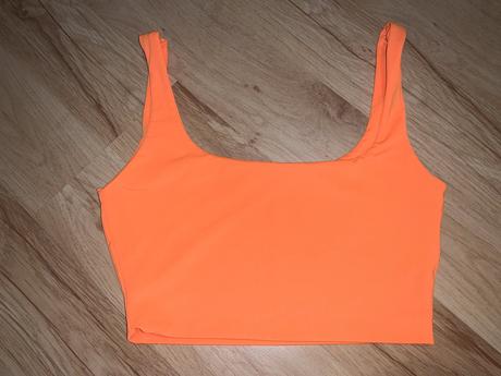 Oranžový crop top, bershka,xs