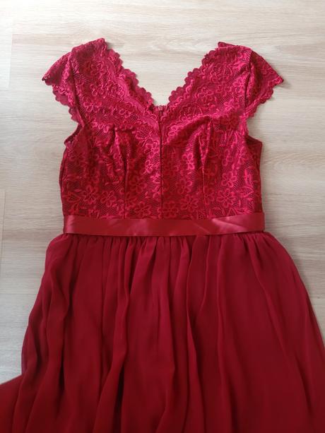 Spoločenské dlhé bordové šaty, m