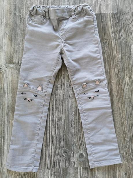 Nohavice s macickami, h&m,104