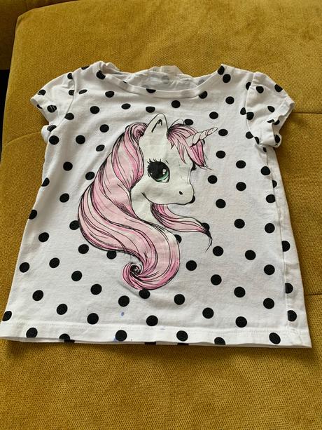 Krásne bodkované tričko s jednorožcom 92, h&m,92