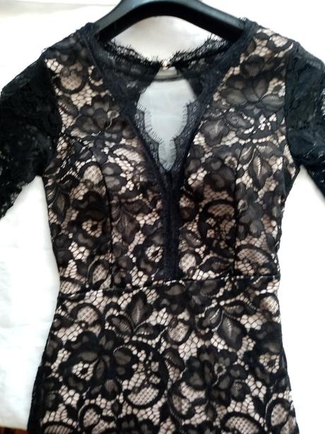Čipkované šaty čierne xs, xs
